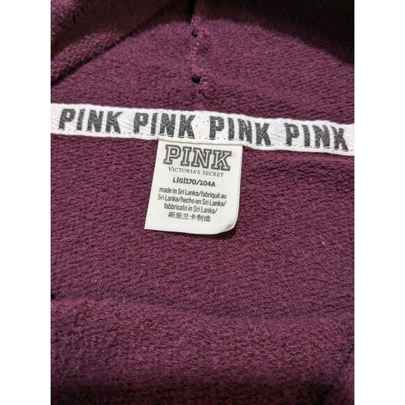 Pink by Victoria's Secret Long Sleeves Mock Neck Logo Sweatshirt Purple Size L - Picture 5 of 9